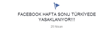 Facebook Hafta Sonu Türkiyede Yasaklanıyor!!!  Etiketine Dikkat Edin..