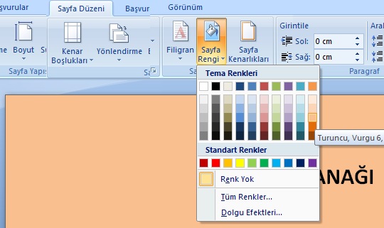 Microsoft Word Arka Sayfa Renk Nasıl Değişir? Sistem ve Ağ Uzmanlığı