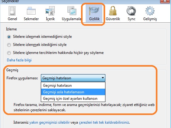 firefox silinen geçmişi görme