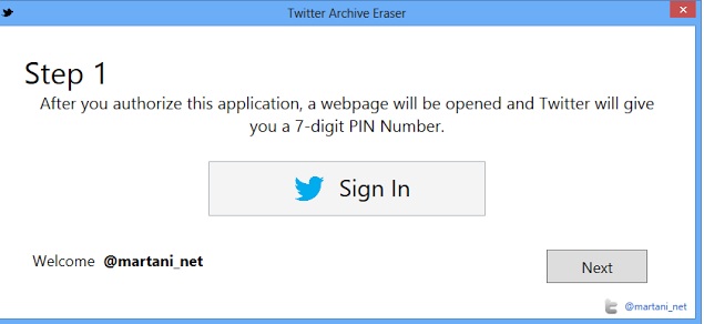 twitter archive eraser programı