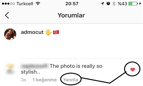 instagram yorumlara yanıt ve beğeni özelliği