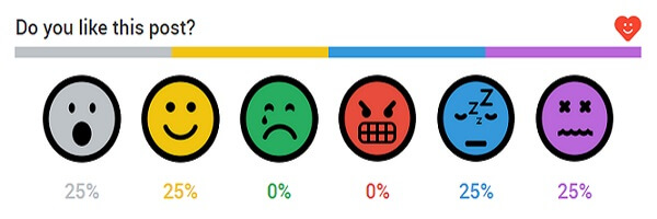 site altında emoji ( smiley ) oylama eklenti