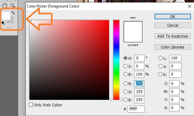 Photoshop ön ve arka plan renkleri ayarlama