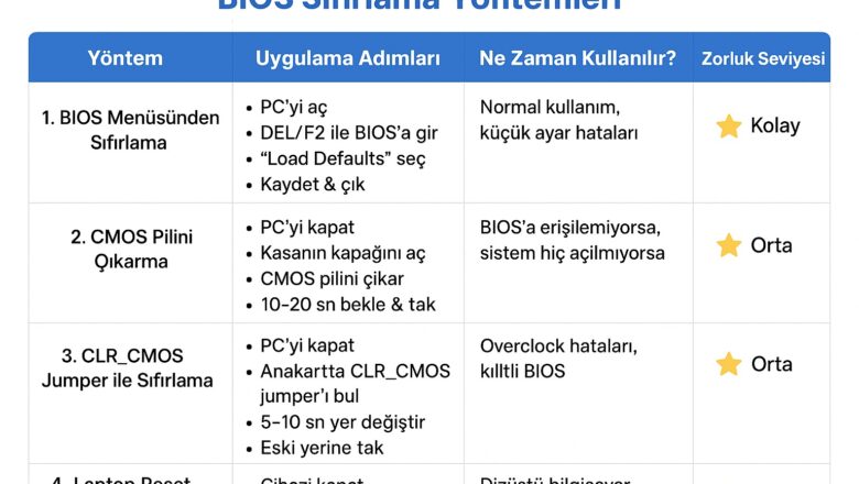  BIOS Nasıl Sıfırlanır? Adım Adım Kapsamlı Rehber