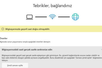 Bilgisayarınızda Geçerli Saat Doğru Olmayabilir Hatası ve Çözüm Önerilei