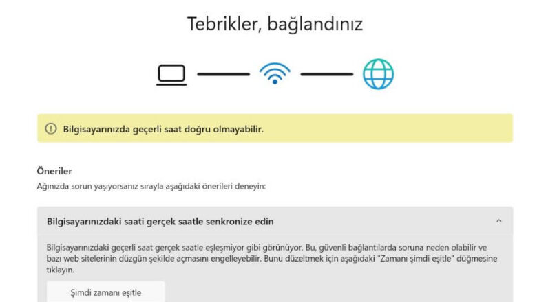  Bilgisayarınızda Geçerli Saat Doğru Olmayabilir Hatası ve Çözüm Önerilei
